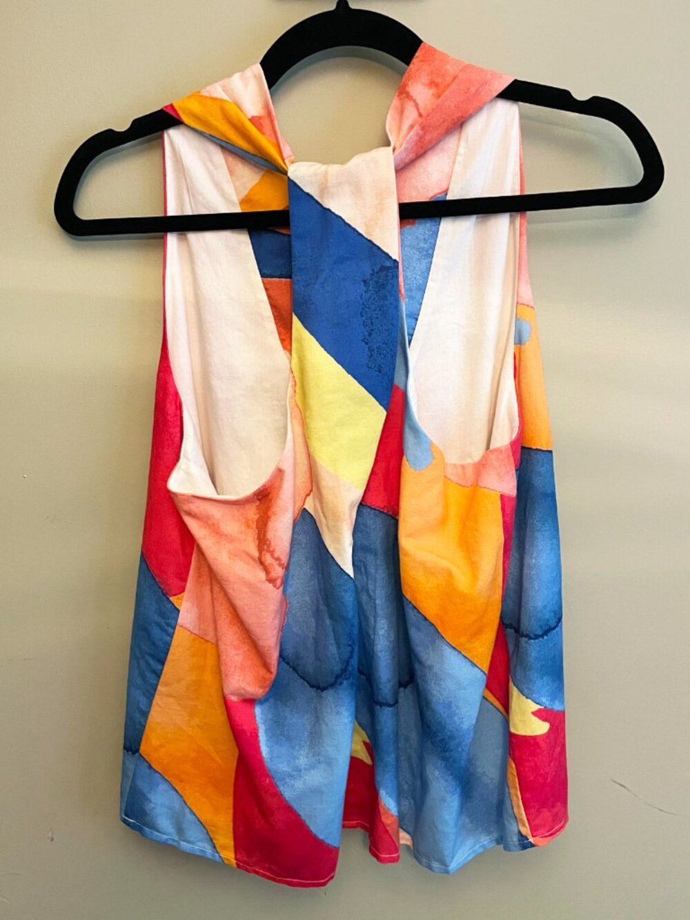 New BR Linen Cotton Abstract Brushstroke Blouse Medium - Picture 4 of 7